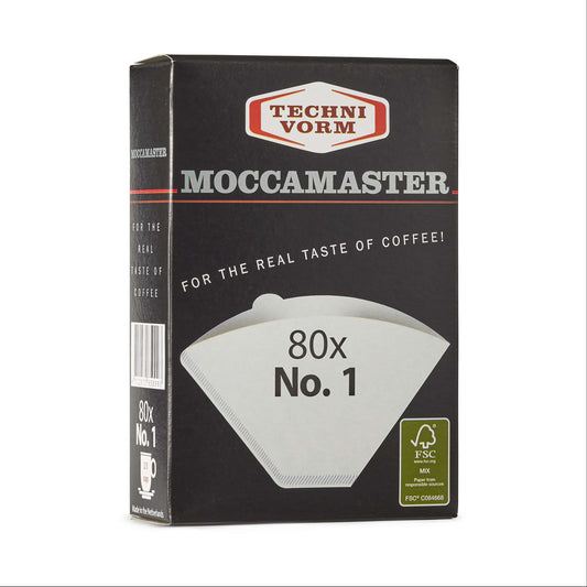 Moccamaster coffee filter packaging with Technivorm logo on a white background