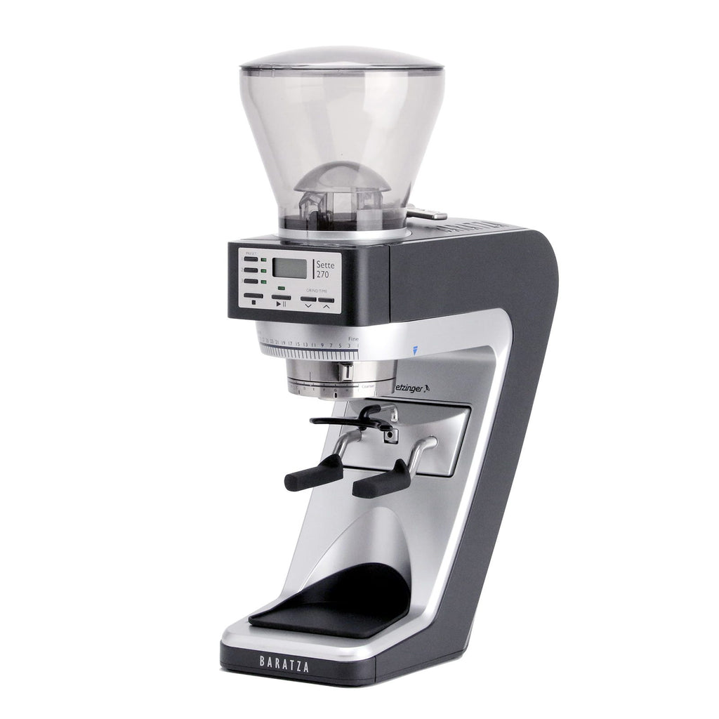 Baratza Sette 270 coffee grinder with digital display on a white background