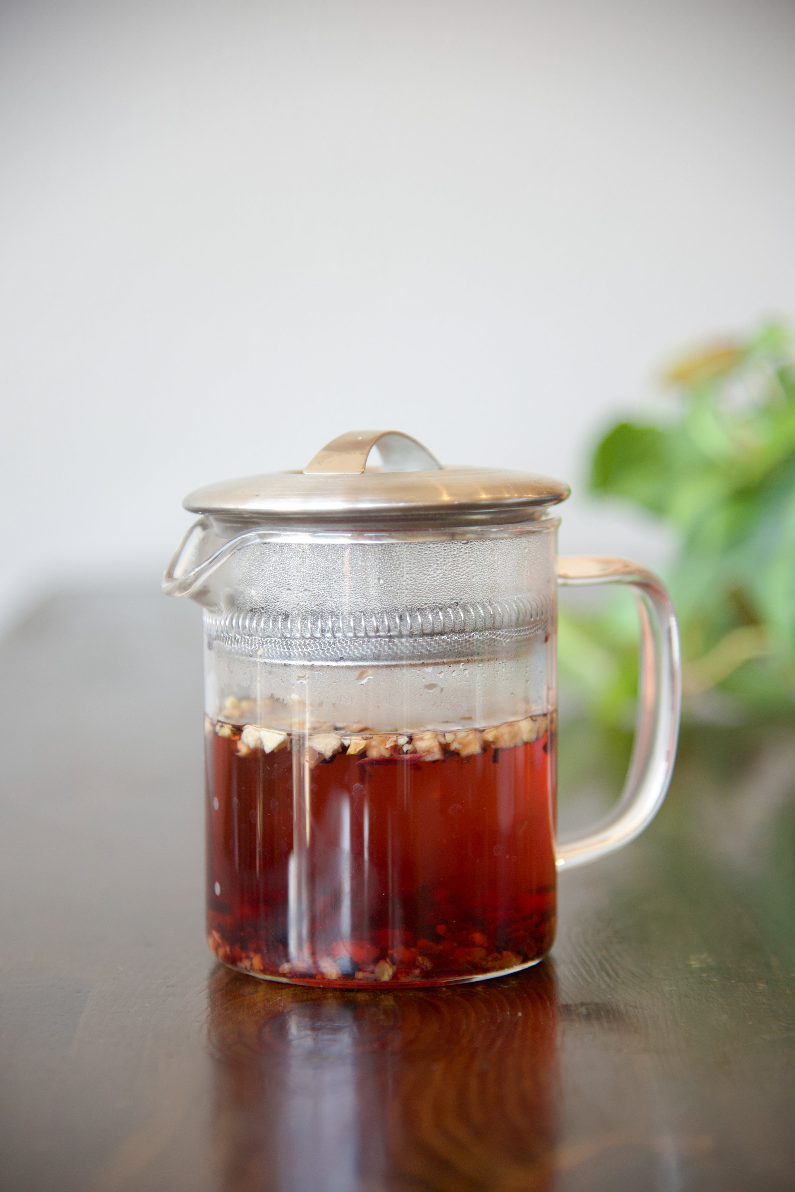 Hot tea sourced locally.