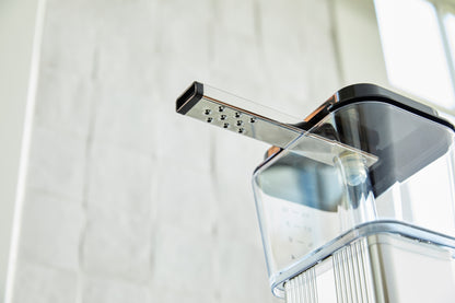 Moccamaster shower head and arm on a white background